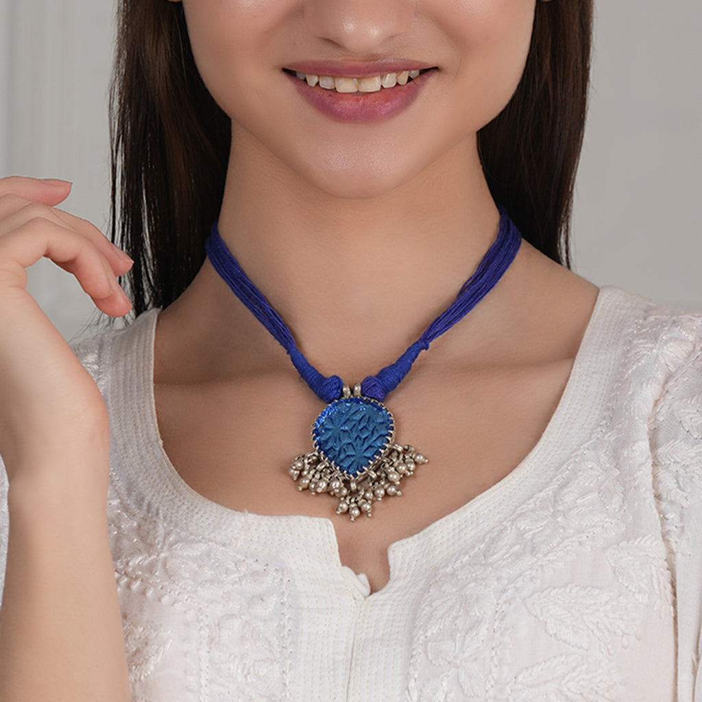 Tribal Glass Pendant Necklace
