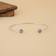 Load image into Gallery viewer, Evil Eye Silver Kada Bracelet