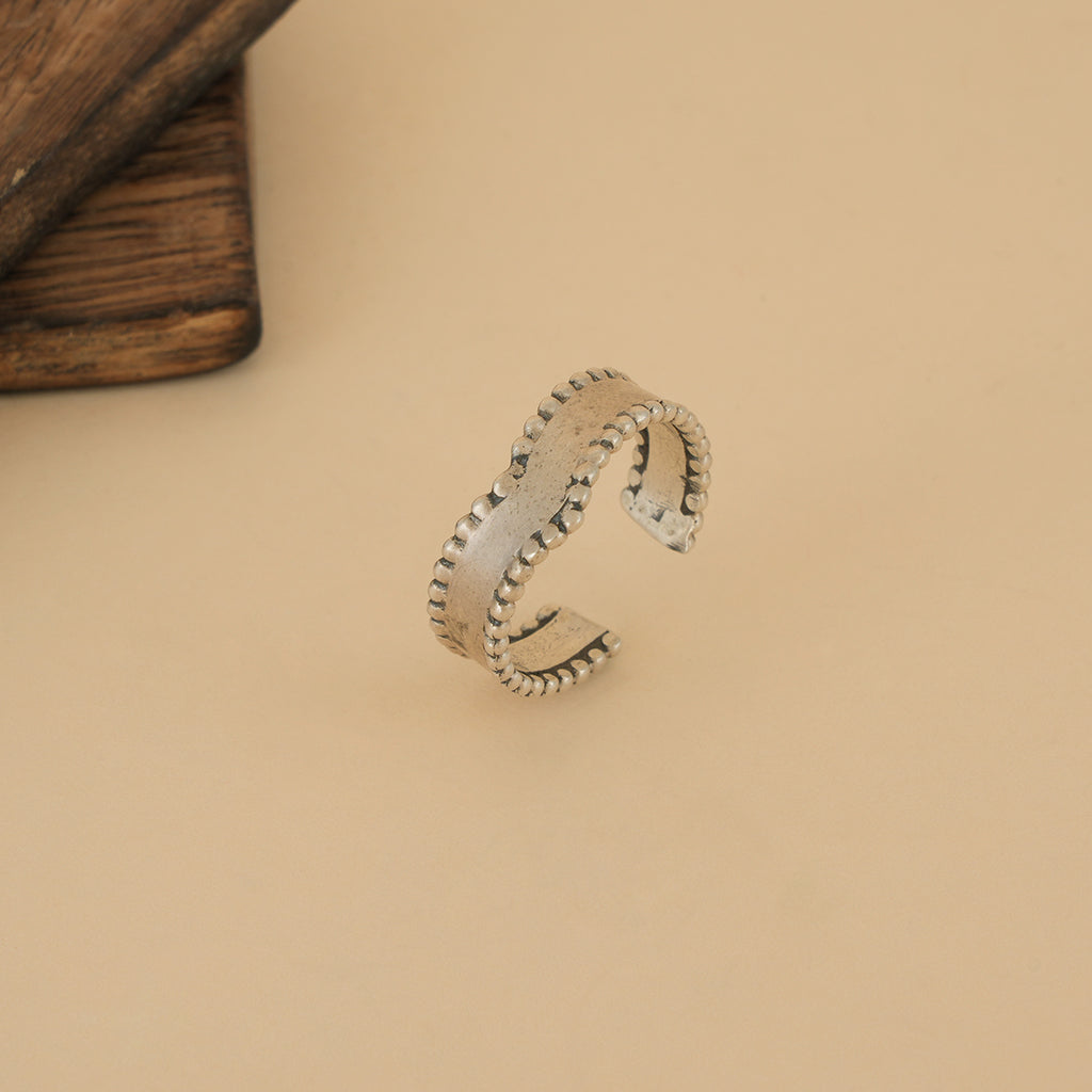 Silver Carved Ring Band