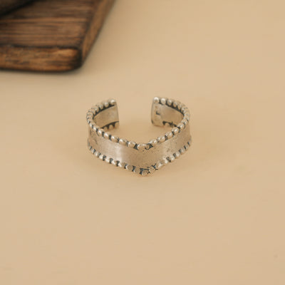 Silver Carved Ring Band