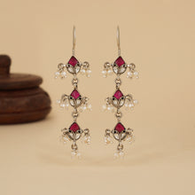 Load image into Gallery viewer, Pink Kundan Festive Earrings