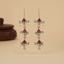 Load image into Gallery viewer, Pink Kundan Festive Earrings