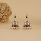 Silver Mini Jhumkis with Pearl Drops