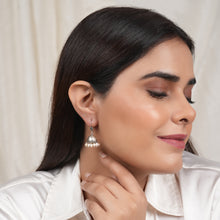 Load image into Gallery viewer, Silver Mini Jhumkis with Pearl Drops