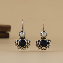 Load image into Gallery viewer, Black & White Silver Earrings