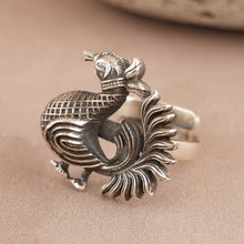 Load image into Gallery viewer, Dancing Peacock Silver Ring