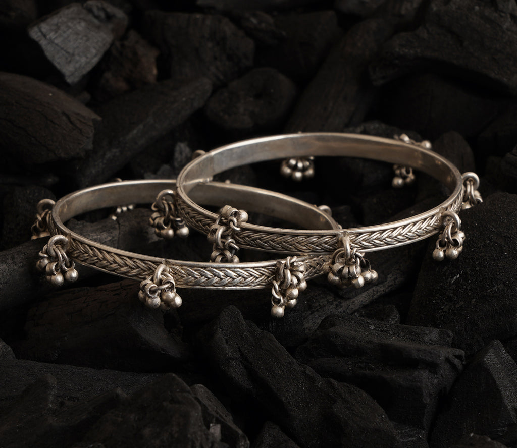 Silver Braided Bangles (Single)