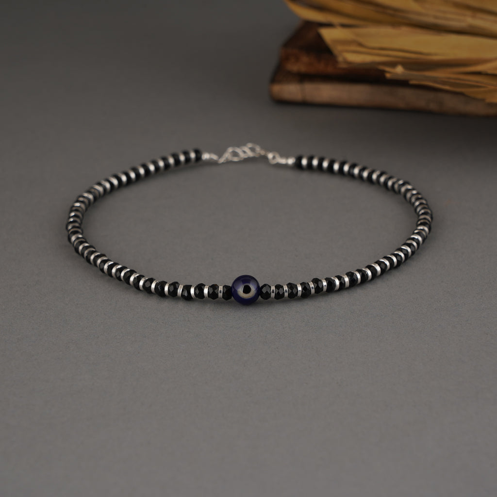 Sterling Silver Nazar Battu Anklet