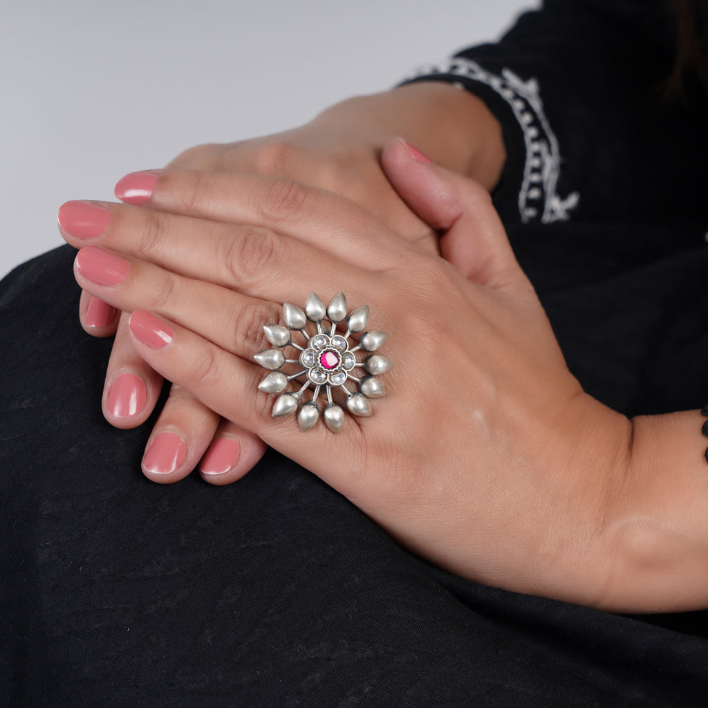 Kundan Flower Ring