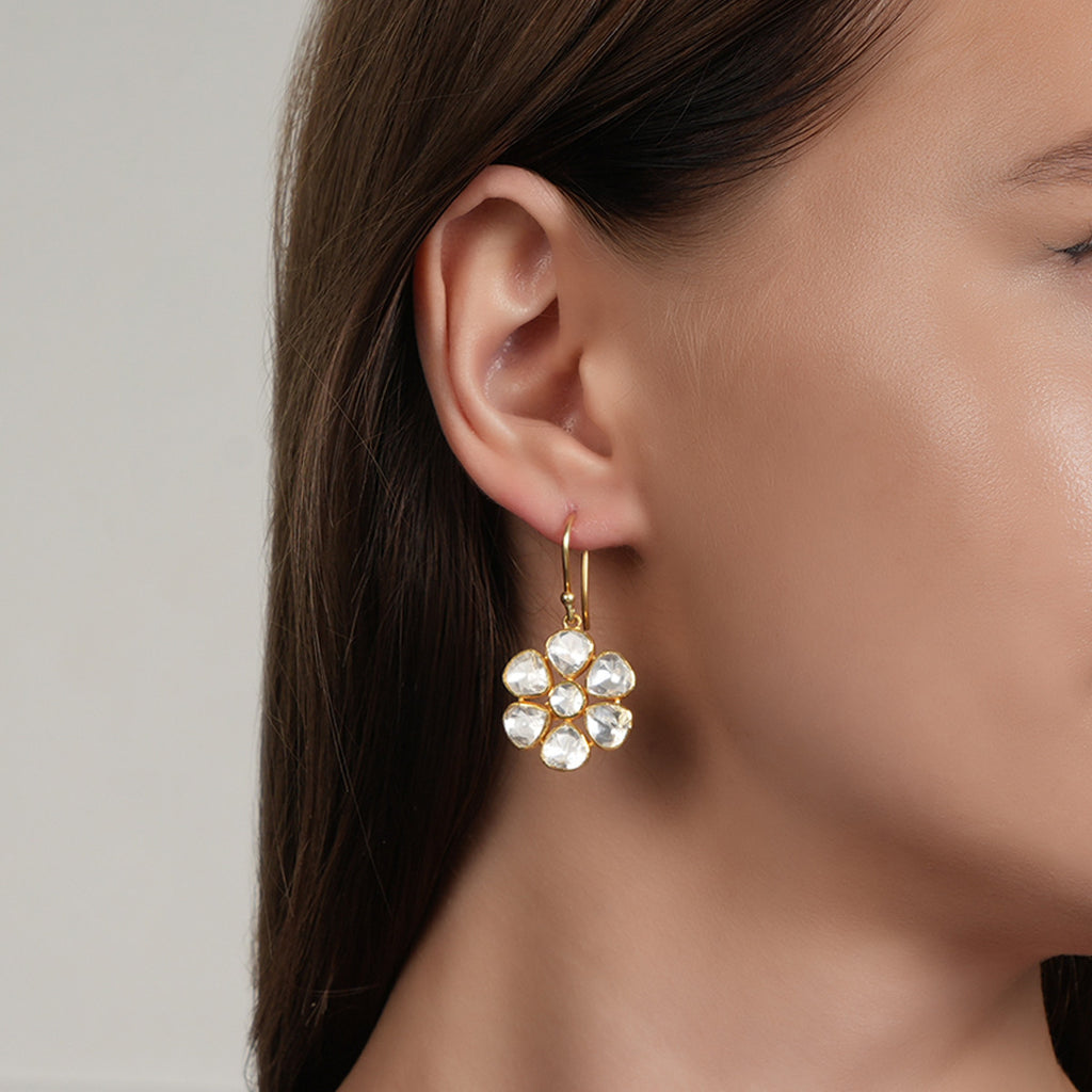 Elegant Flower Moissanite Earrings