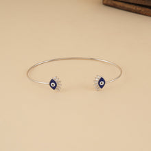 Load image into Gallery viewer, Evil Eye Silver Kada Bracelet