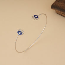 Load image into Gallery viewer, Evil Eye Silver Kada Bracelet