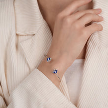 Load image into Gallery viewer, Evil Eye Silver Kada Bracelet