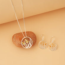 Load image into Gallery viewer, Golden Leaf Silver Pendant Set