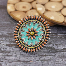 Load image into Gallery viewer, Green Orange Enameled Ring