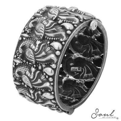 Hinged Opening Peacock Bangle