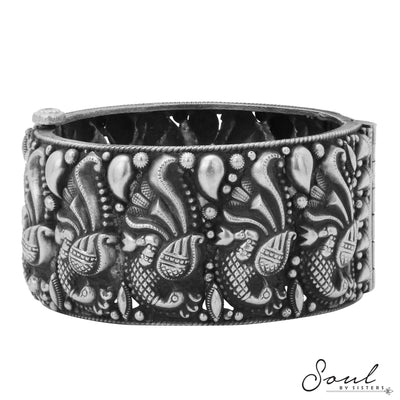 Hinged Opening Peacock Bangle