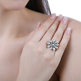 Kundan Flower Adjustable Ring
