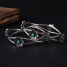 Load image into Gallery viewer, Turquoise Flower Layered Bangle