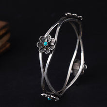 Load image into Gallery viewer, Turquoise Flower Layered Bangle