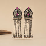 Peacock Nakashi Silver Earrings