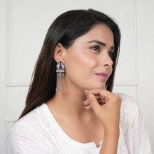 Load image into Gallery viewer, Peacock Nakashi Silver Earrings
