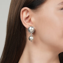 Load image into Gallery viewer, Silver Ball Drop Earrings