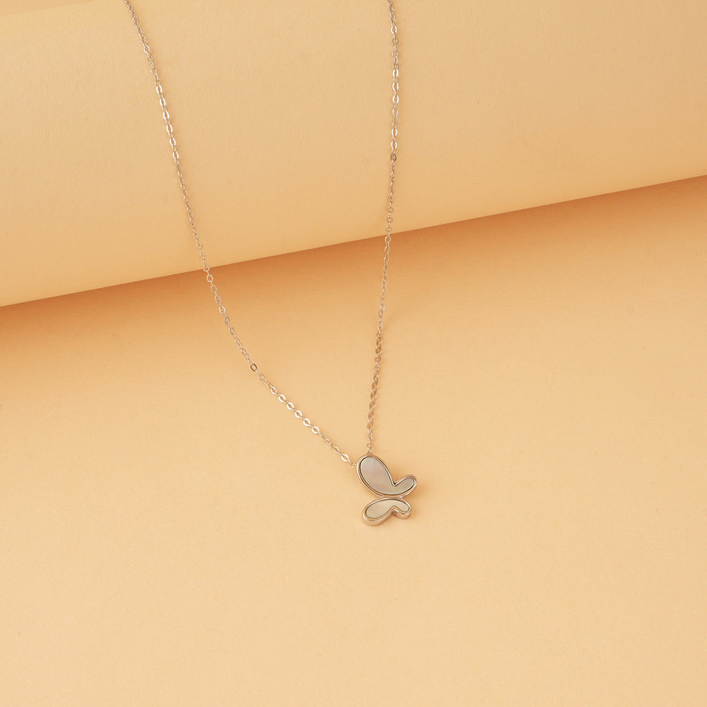 Silver Butterfly Pendant Necklace