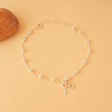 Load image into Gallery viewer, Silver Lock & Key Charm Anklet
