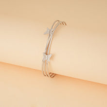 Load image into Gallery viewer, Silver Zircon Butterfly Bracelet