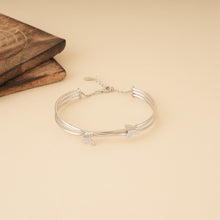 Load image into Gallery viewer, Silver Zircon Butterfly Bracelet