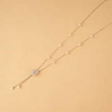 Load image into Gallery viewer, Silver Zircon Leaf Necklace