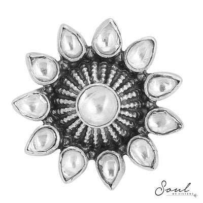 Sunflower Kundan Adjustable Ring