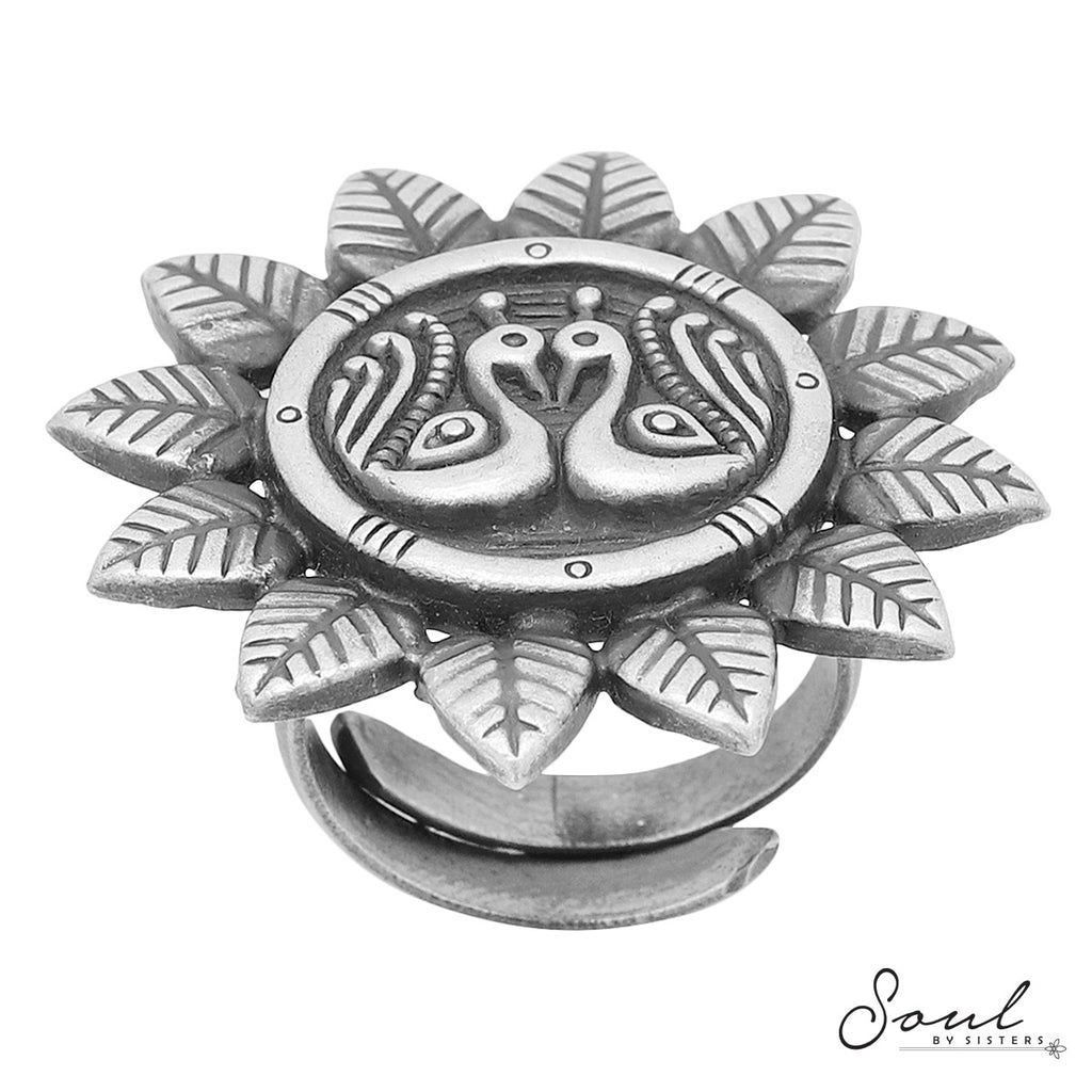 Tribal Silver Adjustable Ring