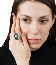 Load image into Gallery viewer, Turquoise Silver Adjustable Ring