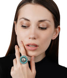 Turquoise Silver Adjustable Ring