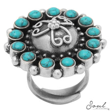 Load image into Gallery viewer, Turquoise Silver Adjustable Ring