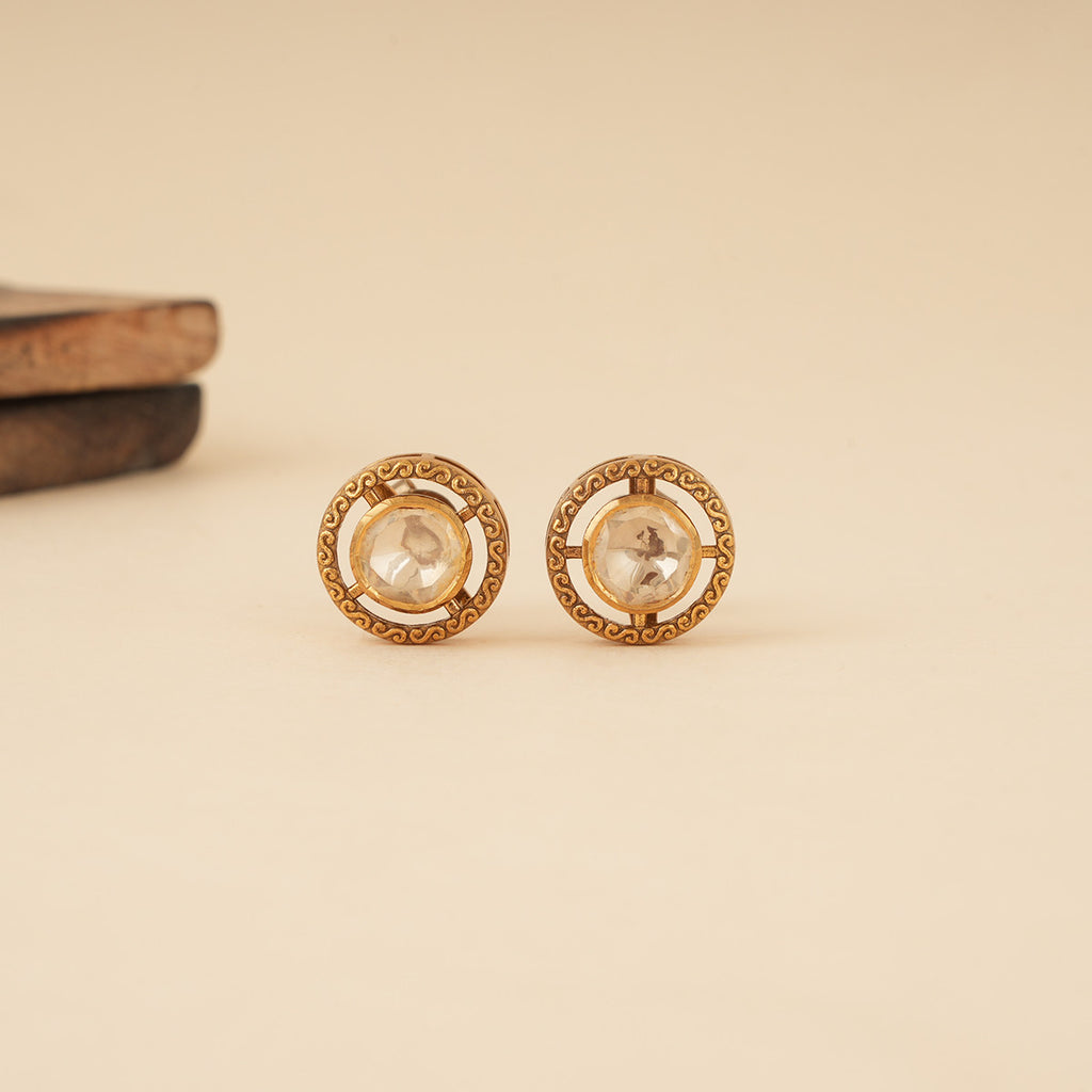 White Minimalist Moissanite Studs
