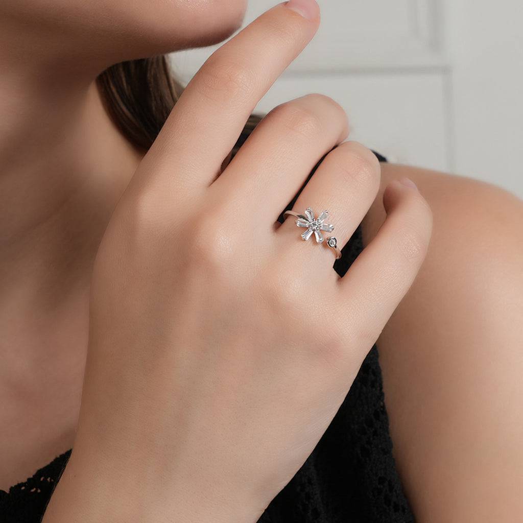 Zircon Flower Ring