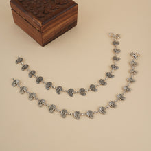 Load image into Gallery viewer, Silver 925 Oxidized Ambi Anklet Pair