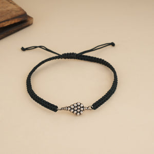 925 Silver Black Thread Anklet