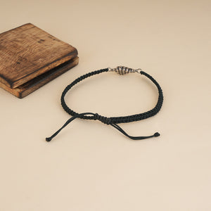 925 Silver Black Thread Anklet