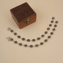 Load image into Gallery viewer, Silver 925 Oxidized Flower Anklet Pair