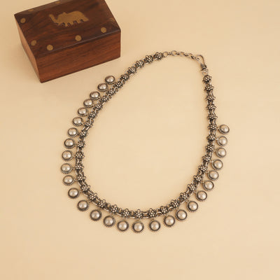 Dainty Discs Silver Choker