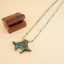 Load image into Gallery viewer, Dual Charm Turquoise Silver Necklace
