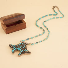 Load image into Gallery viewer, Dual Charm Turquoise Silver Necklace