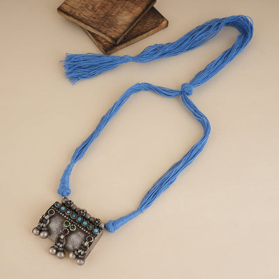 Tabeez Tribal Silver Necklace