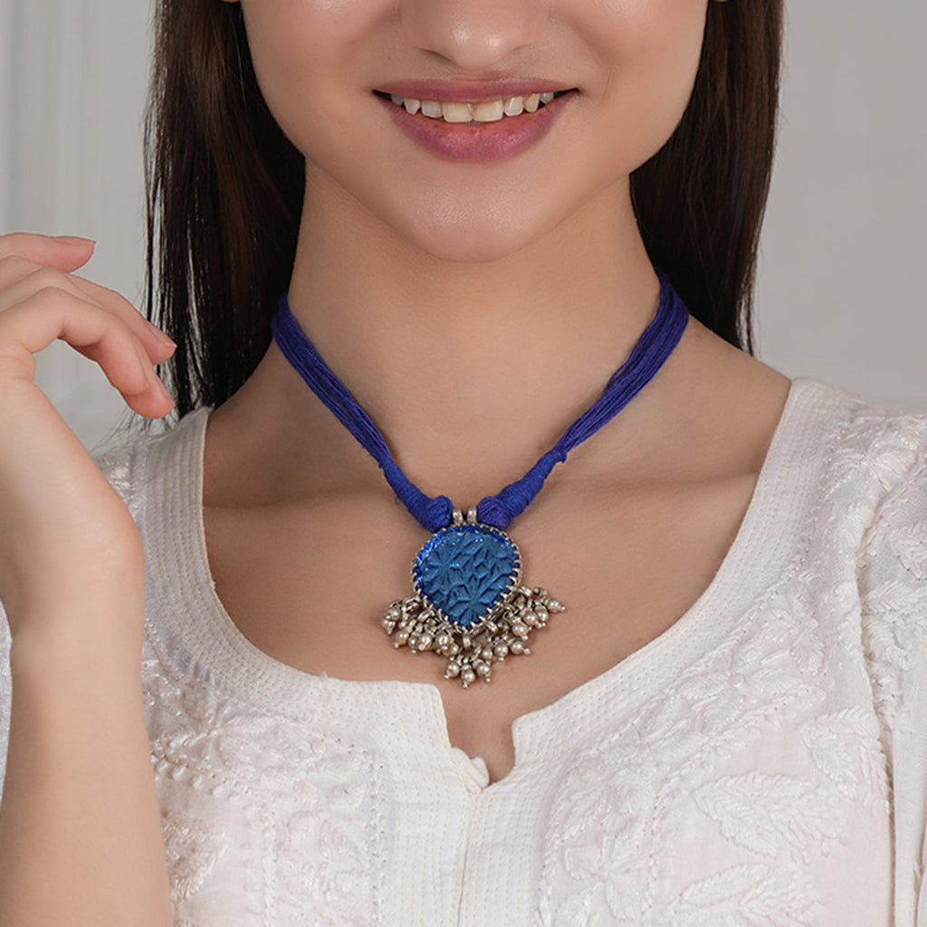 Tribal Glass Pendant Necklace
