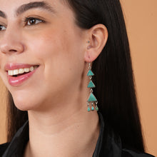 Load image into Gallery viewer, Turquoise Layered Triangle Earrings