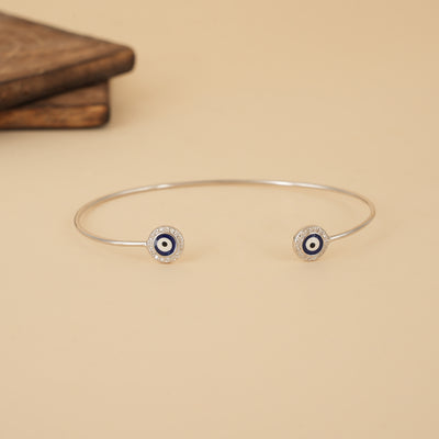Evil Eye Silver Kada Bracelet